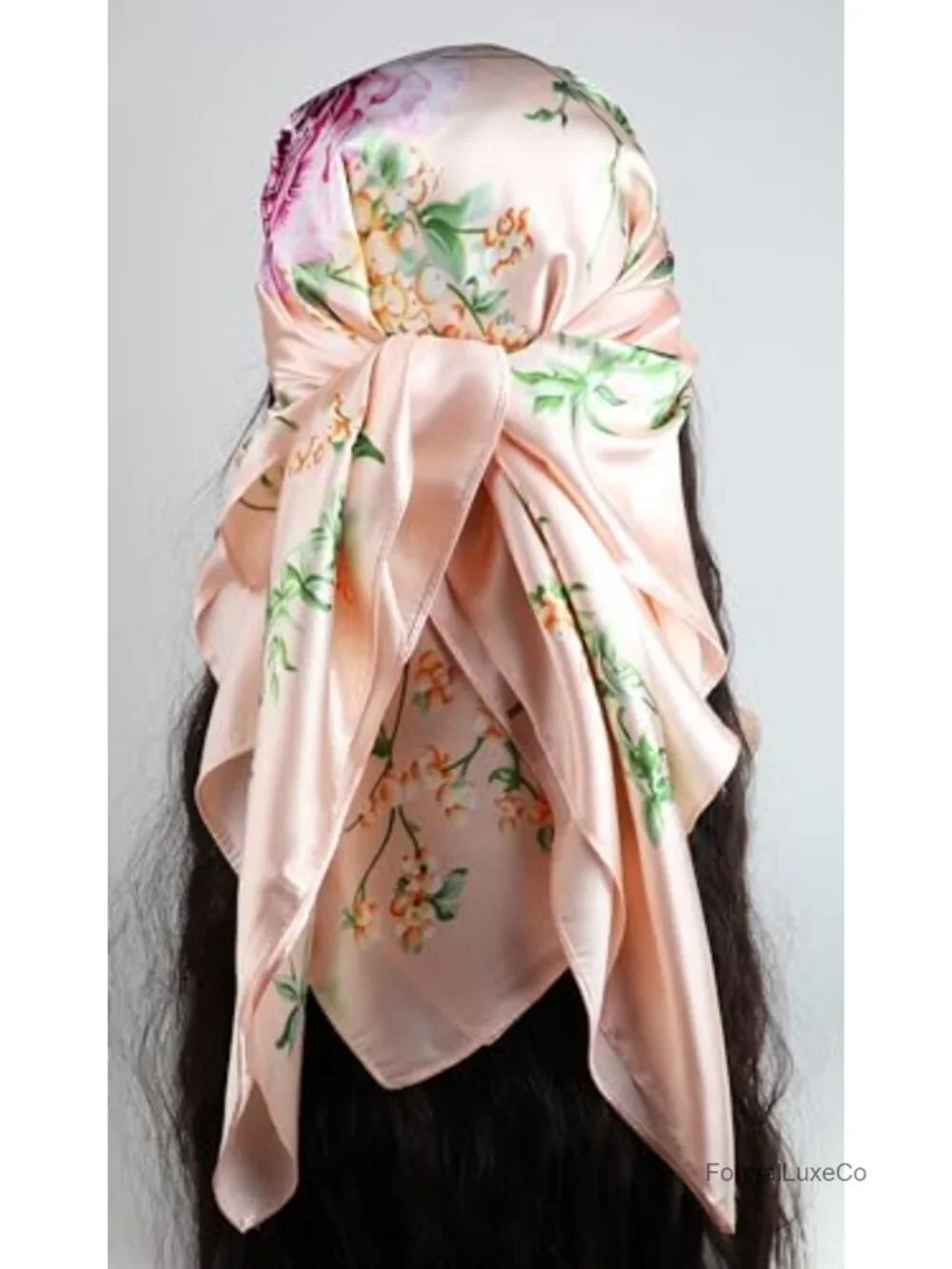 Satin Silk Like Square Hair Scarves for Sleeping or Fashion Wraps 35x35 4 Pack